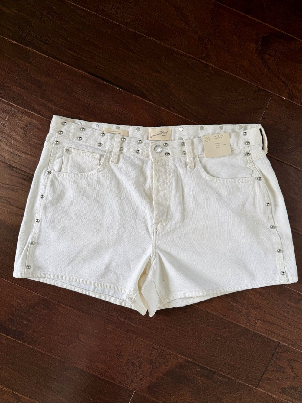 Universal Thread White High-90s Baggy Short Studded Denim Shorts